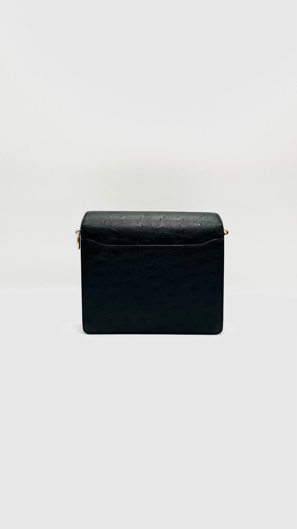 Preowned. Hermes Roulis 18 Black Ostrich GHW. ZST468ZI|15601