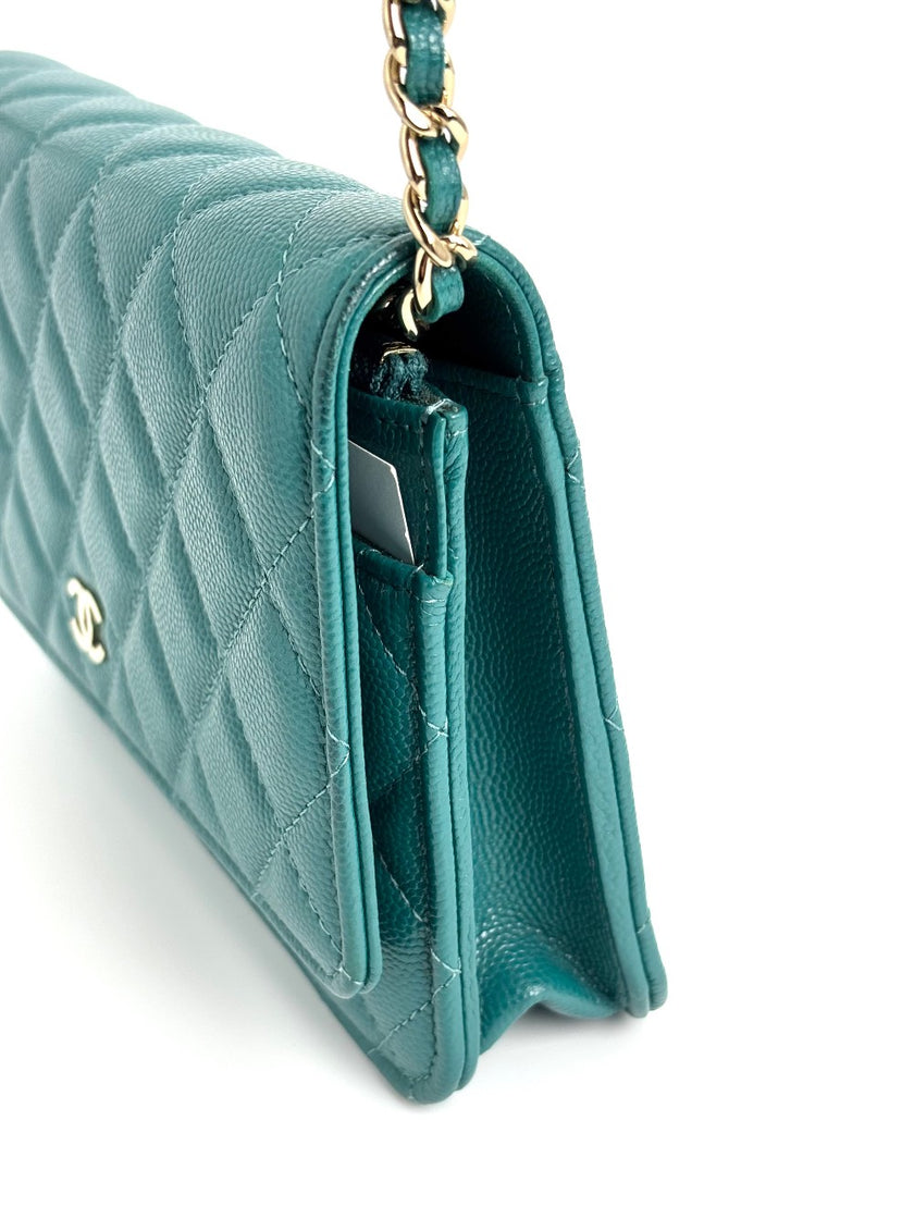 Like New. Chanel WOC Bluegreen. 30836980|4101
