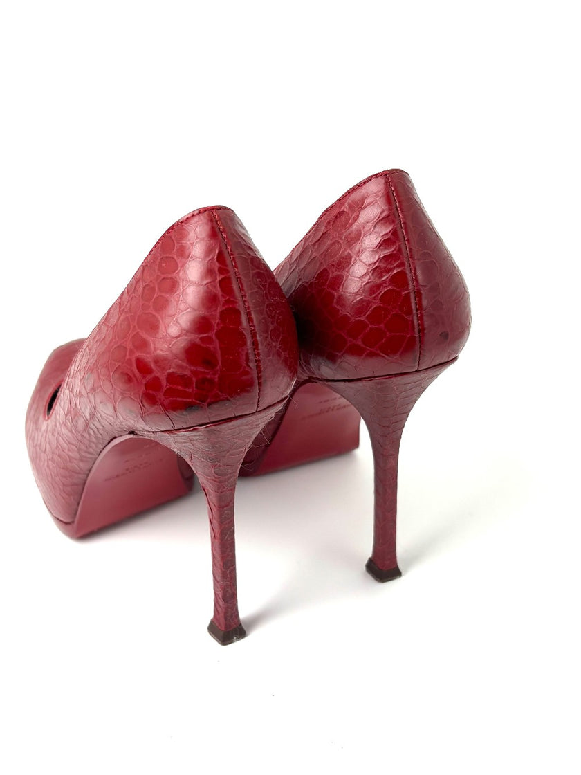 Brand New. YSL Pumps Heel Exotic Red. 36|7473