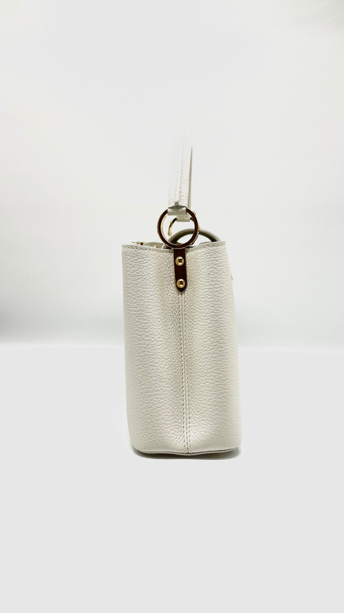 Preowned. LV Capucines BB Snow GHW. MCHIP|7897