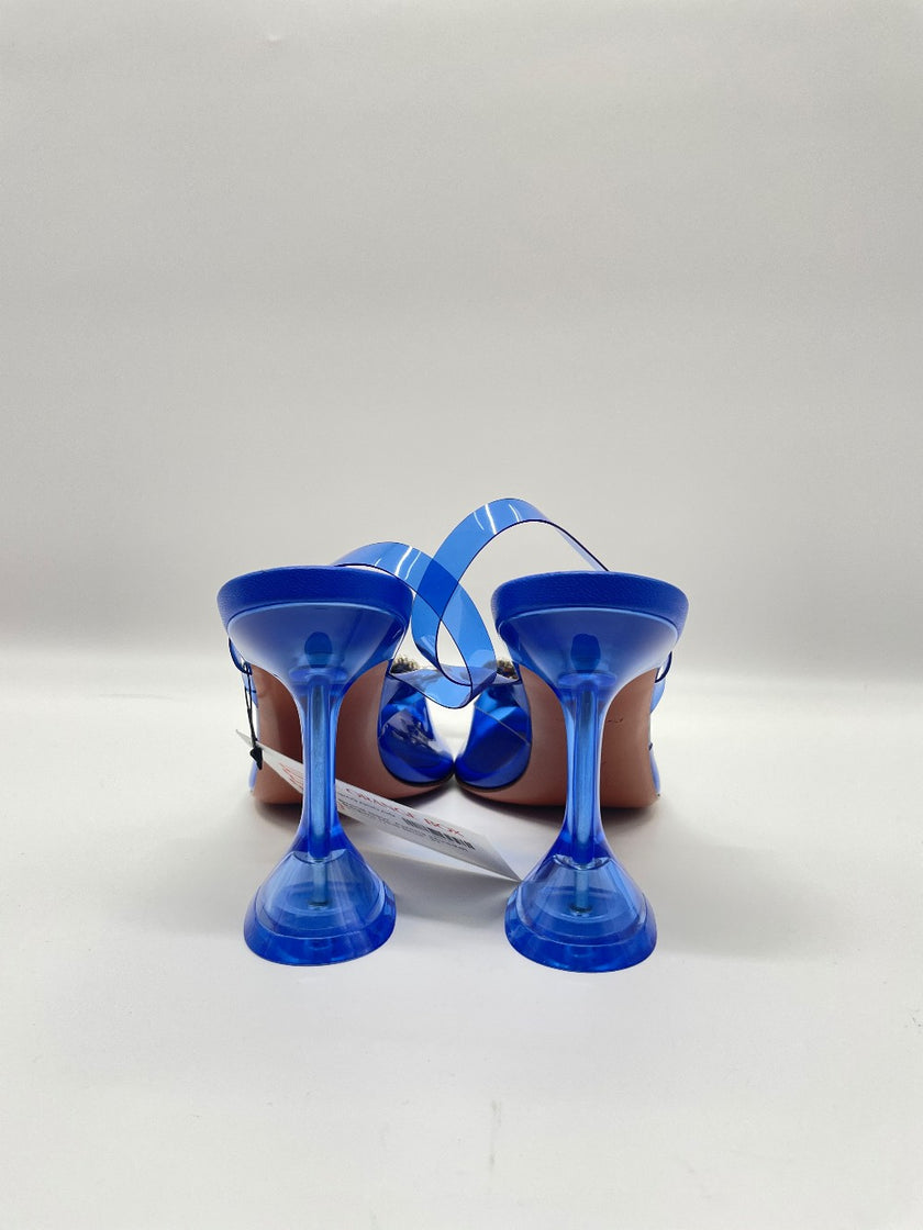 Brand New. Amina Muaddi Begum Heel Blue. 37|10025