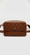 Preowned. Chanel Matelasse Quilted Caviar Camera Case Brown. 3179907|5750