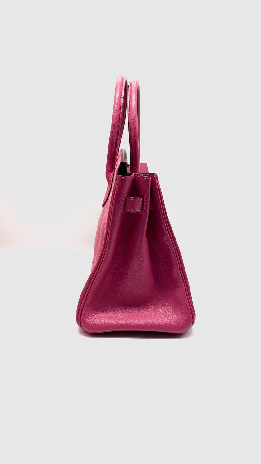 Preowned. Hermes Birkin 30 Rose Tyrien Chevre GHW. N40|13663