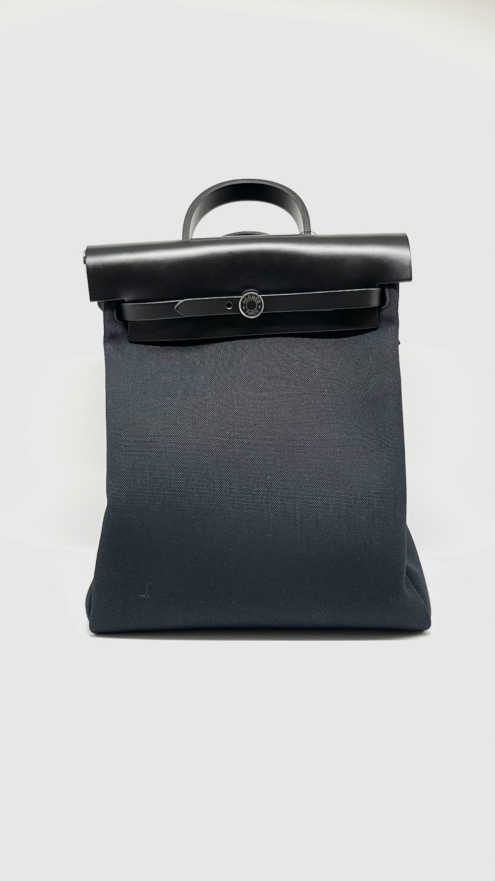 Like New. Hermes Herbag Ado Backpack Black PHW. ZTS006AU|9772