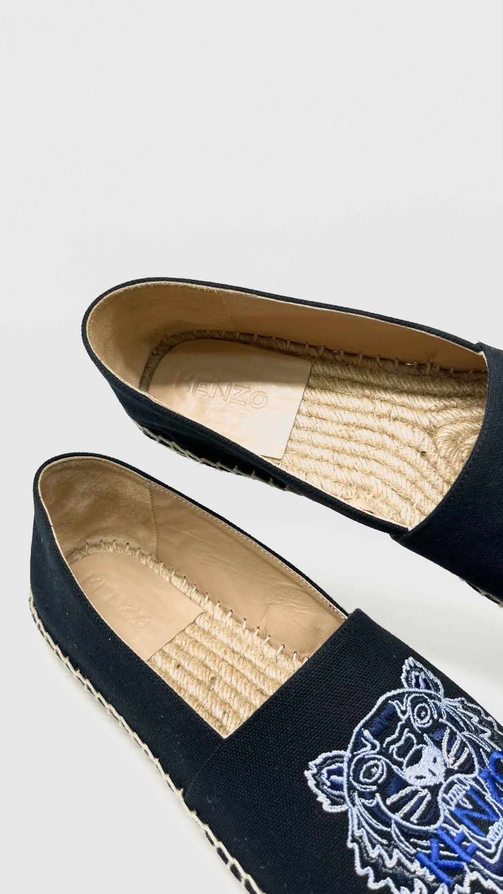 Preowned. Kenzo Espadrille Tiger Head Canvas Black. 40|13471