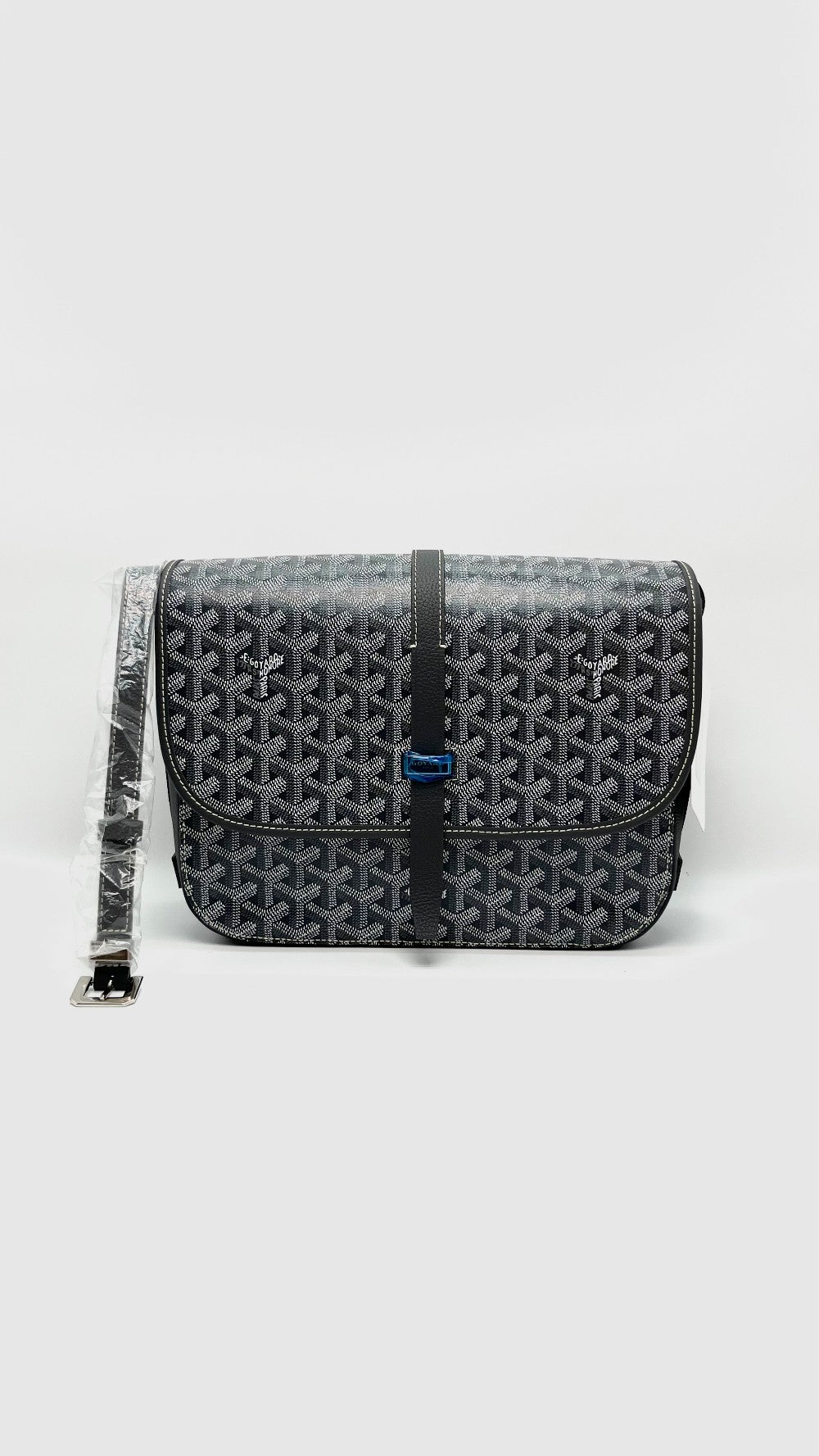 Brand New. Goyard Belvedere MM Gray SHW. MAE020256|16484
