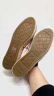 Brand New. Chanel Quilted CC Espadrille Flat Shoes Pink. 38|14926