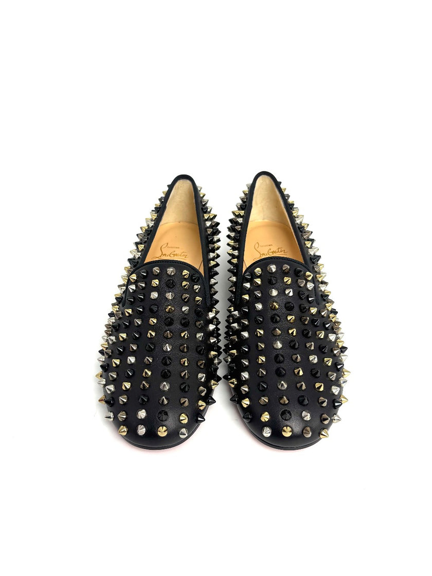 Brand New. Christian Louboutin Dandelion Spikes Loafers Black. 38|12932