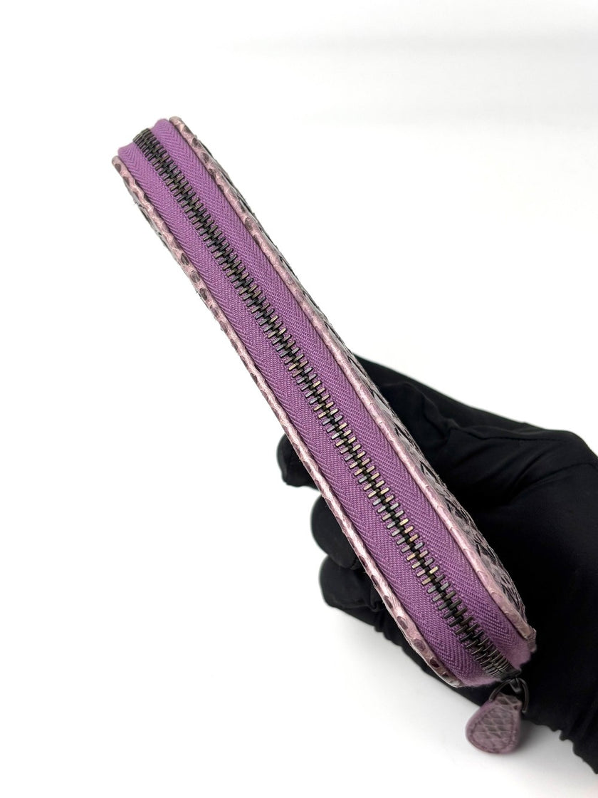 [SALE] Preowned. Bottega Zip Long Wallet Metallic|7050