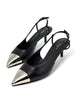 Unused. LV Slingback Kitten Heels Black. 36.5|8956
