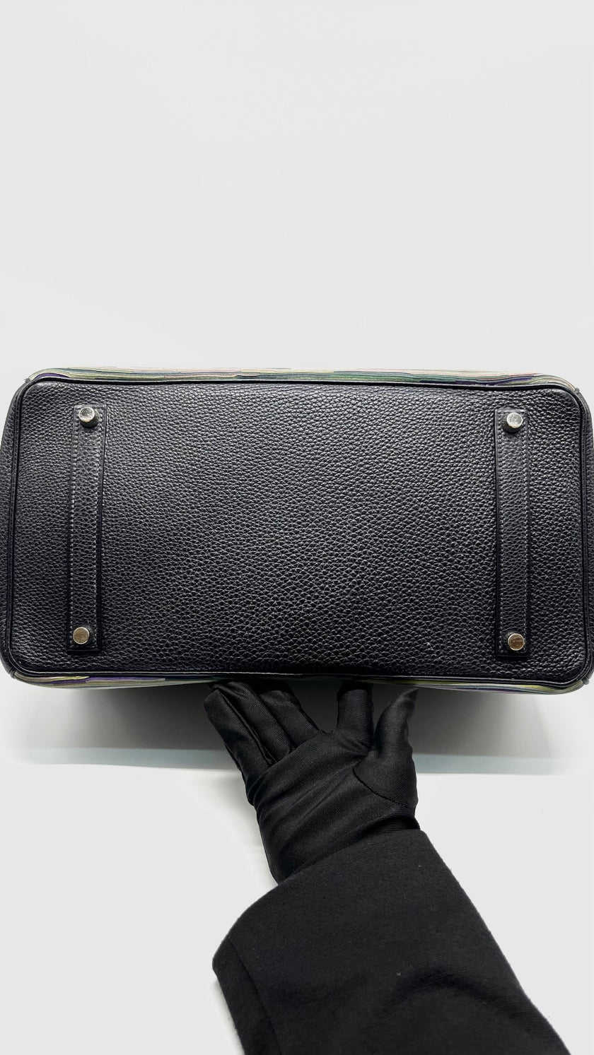 Preowned. Hermes Birkin 35 Vibrato Blue Indigo Togo PHW. G24C|13933