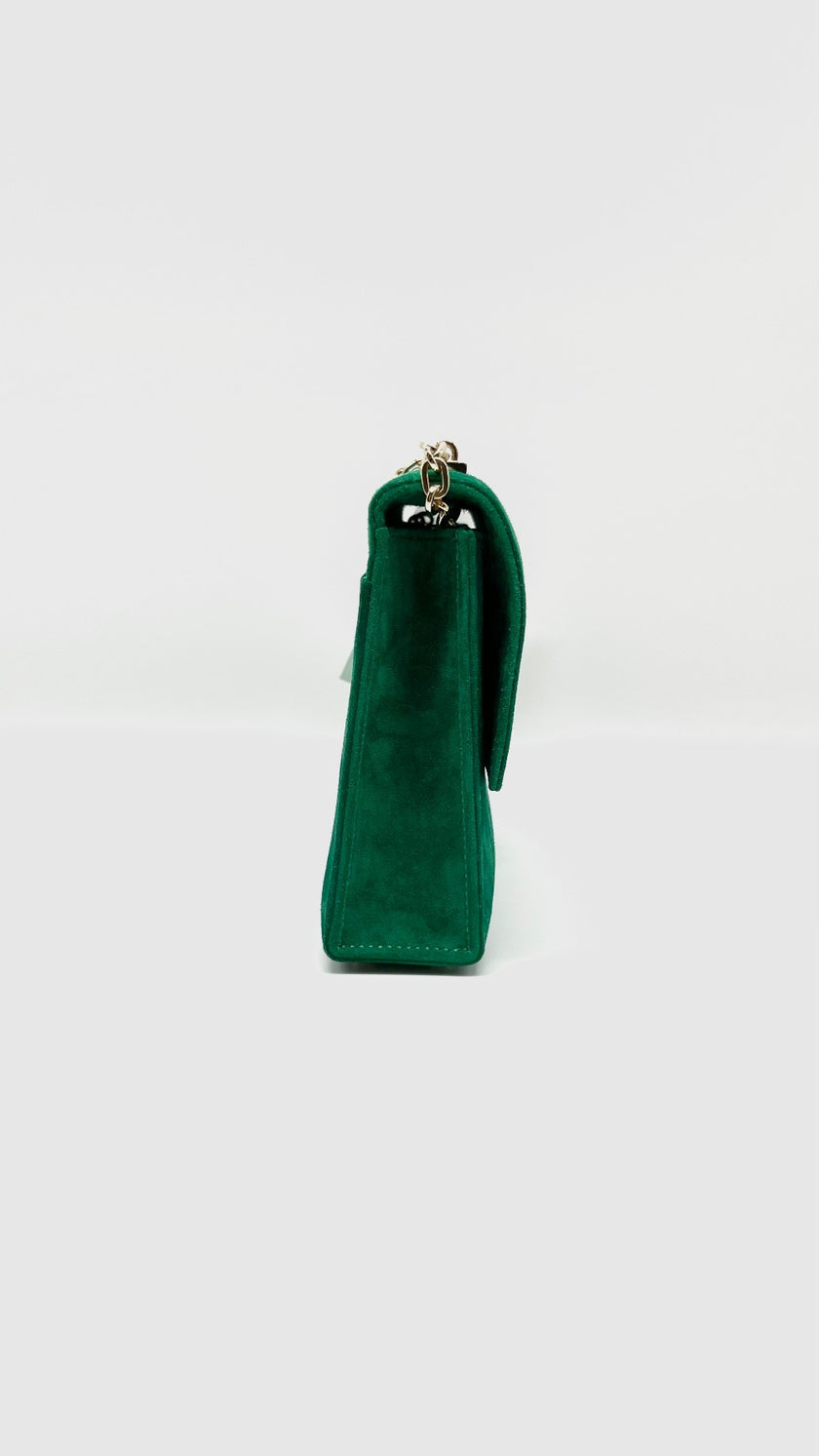 Brand New. Hermes Mini Verrou Chaine Suede Green GHW. UPI774SM|8799