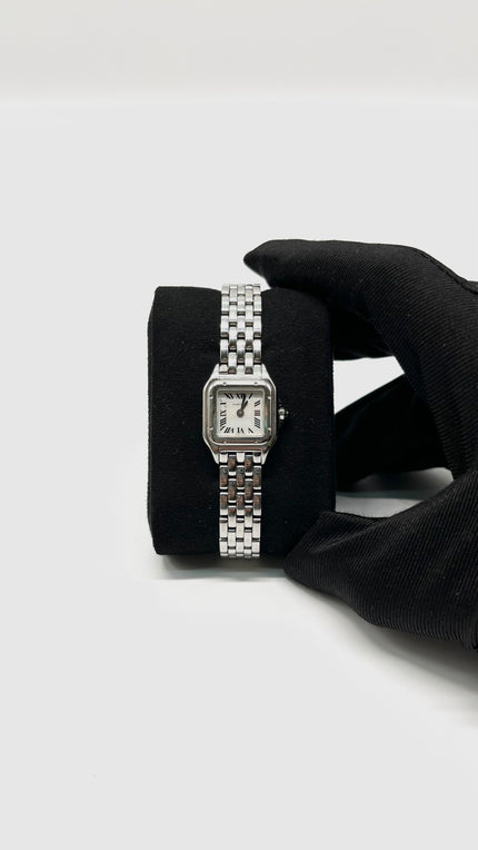 Preowned. Cartier Mini Panthere White Dial Roman All Steel 2001|10919