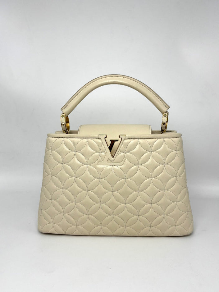 Preowned. LV Capucines BB Flower White.MI3119|8239