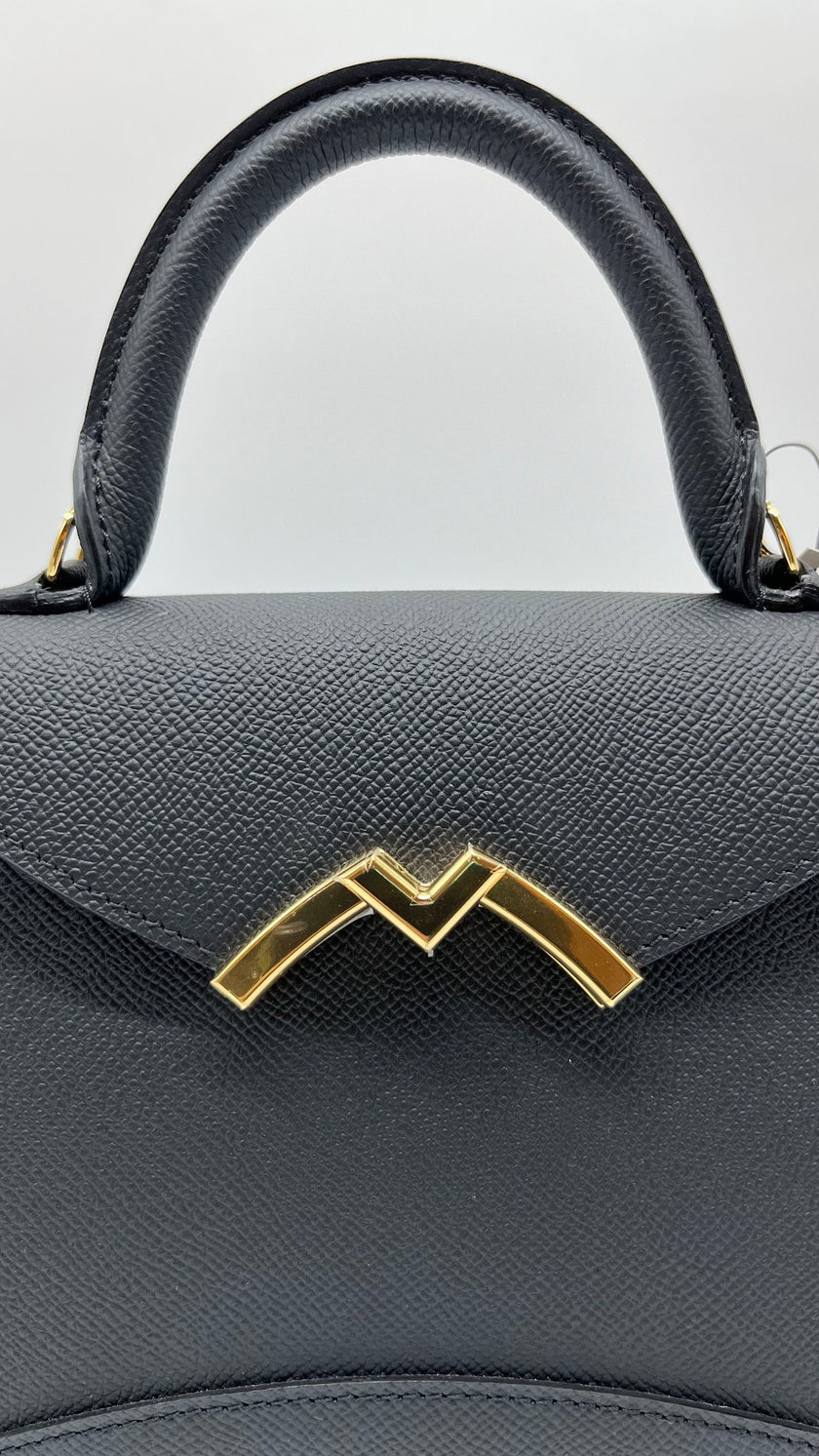 Brand New. Moynat Gabrielle BB Calfskin Black GHW|5075