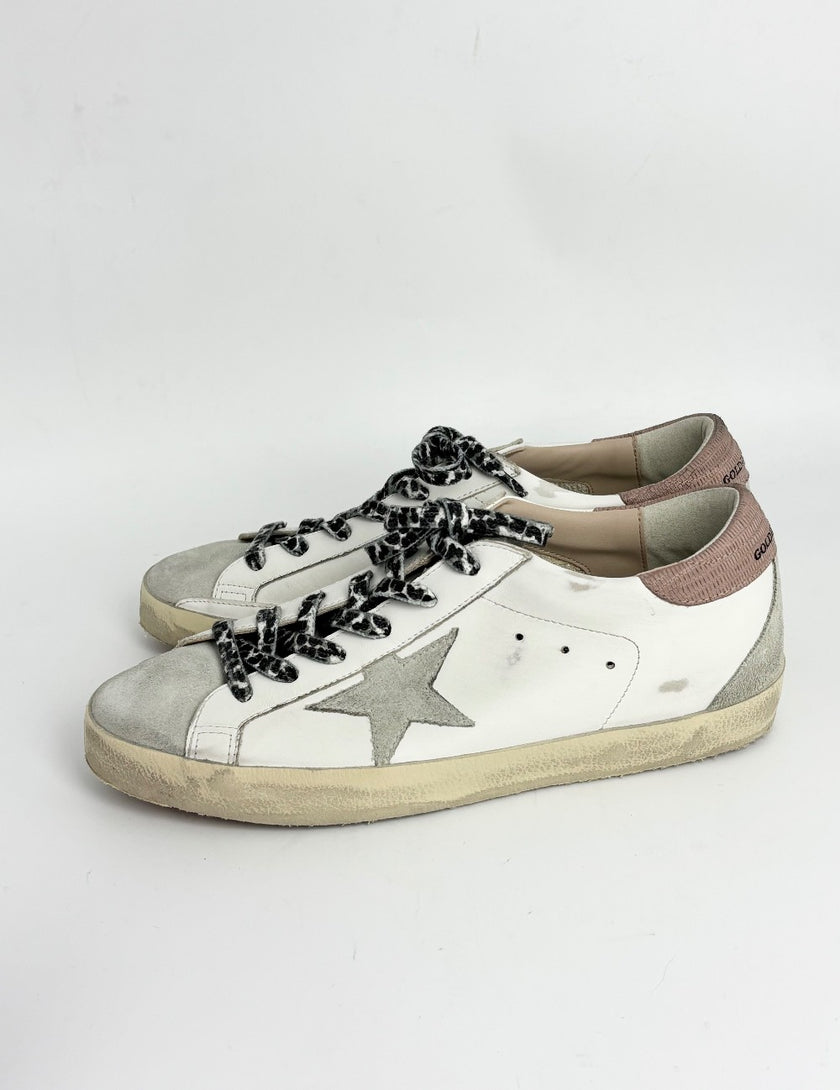 Brand New. Golden Goose Super Star Classic With Spur White/Ice/Antique Pink Shoes. 40|12969