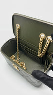 Preowned. Chanel Vanity Pearl Crush Olive Green Calfskin GHW. CL931NNJ|13812