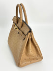 Preowned. Hermes Birkin 25 Chai Ostrich GHW. UIM074BK|3343