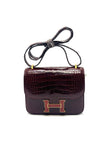 Like New. Hermes Constance 18 Bourgogne/Rouge Moyen Alligator Lizard GHW. R Square 39|17325