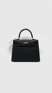 Brand New. Hermes Kelly 25 Black Epsom Sellier PHW. KMU951PA|14352