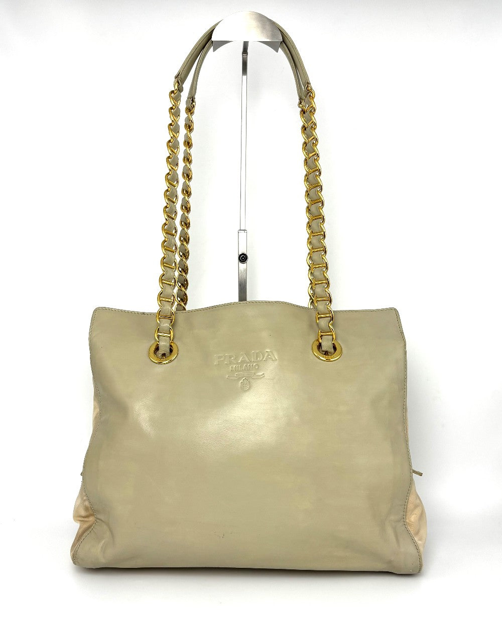 Preowned. Prada Chain Tote Beige|9489