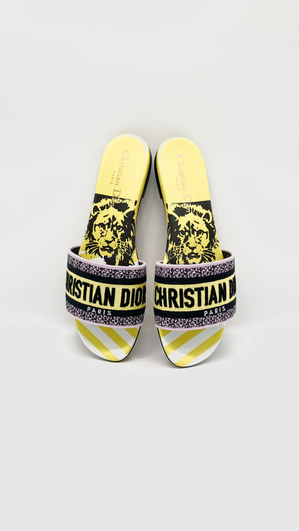 Unused. Dior Dway Slides Jungle Multicolor. 37.5|7876
