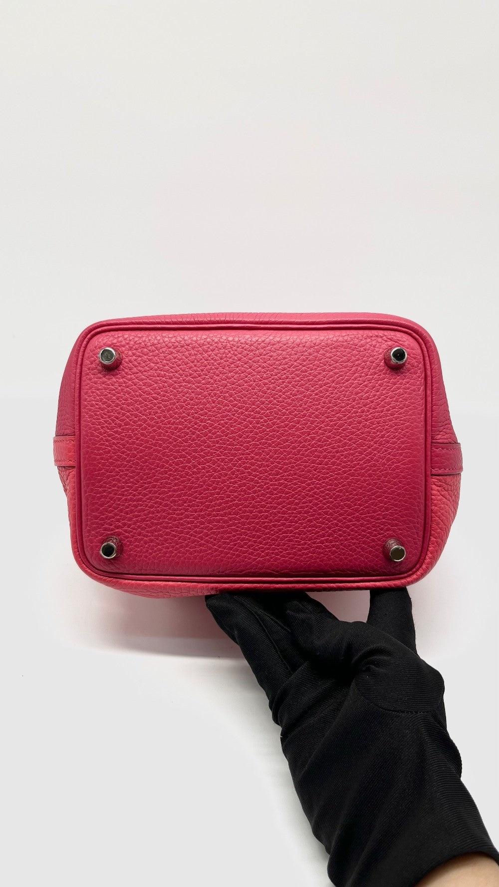 Preowned. Hermes Picotin 18 Tricolor Rose Extreme/Rouge De Coeur/Rose Mexico Togo PHW. YAM007UH|14298