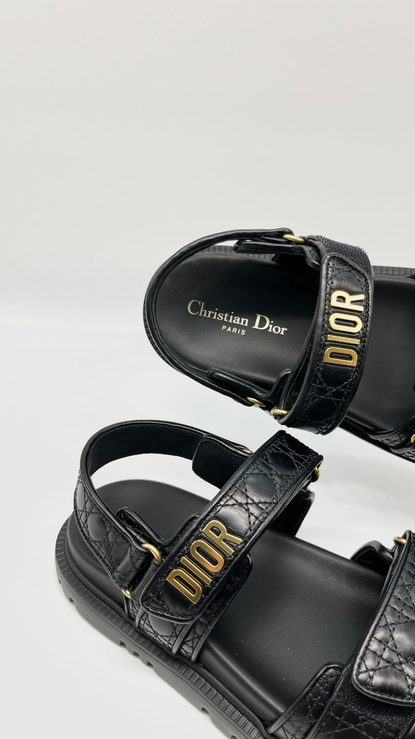 Brand New. Dior Dioract Sandals Black. 38|13842