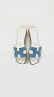 Brand New. Hermes Oran Sandals Light Denim/White. 38.5|10251