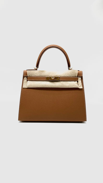 Brand New. Hermes Kelly 28 Gold Sellier Epsom GHW. KHP524CM|5078
