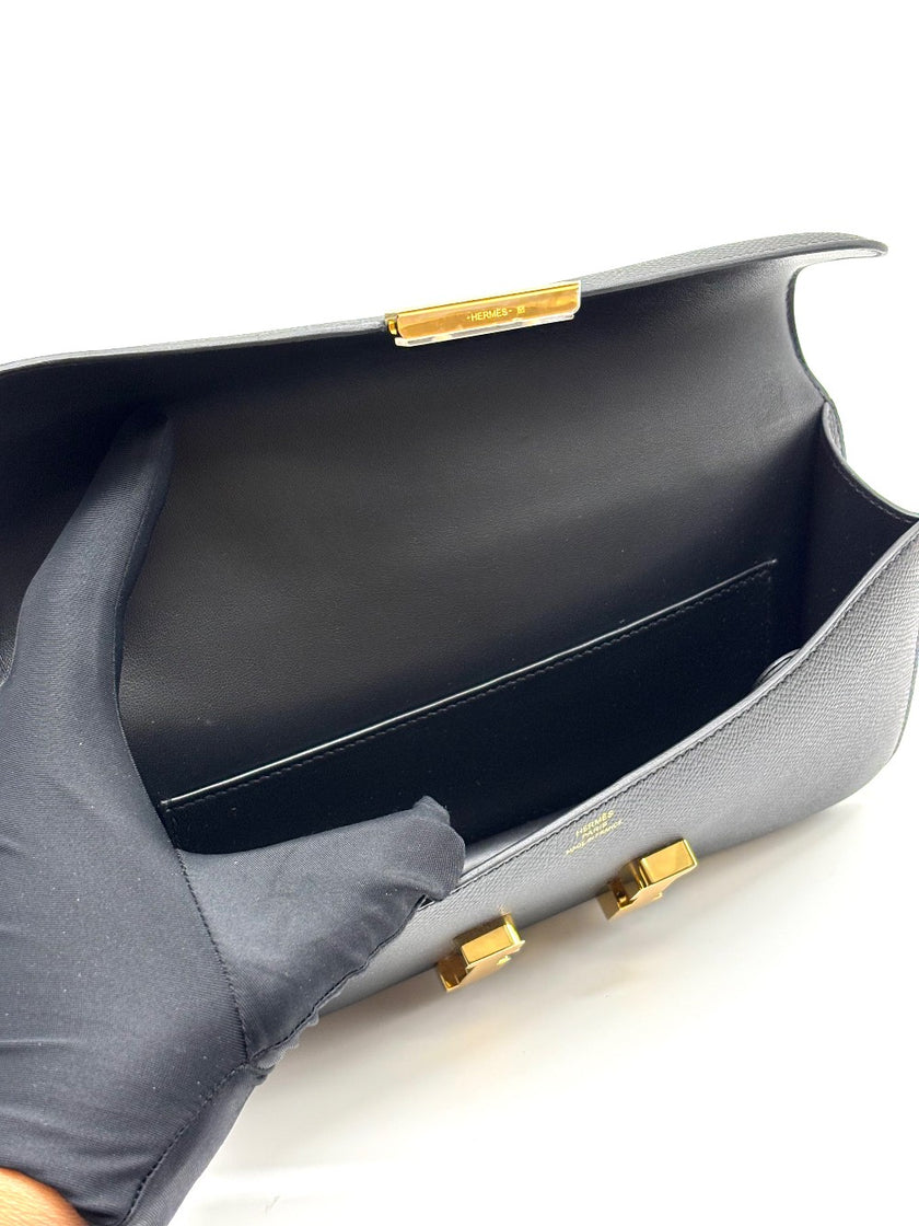 Brand New. Hermes Constance Elan Black Epsom GHW. WSA397BQ|8817
