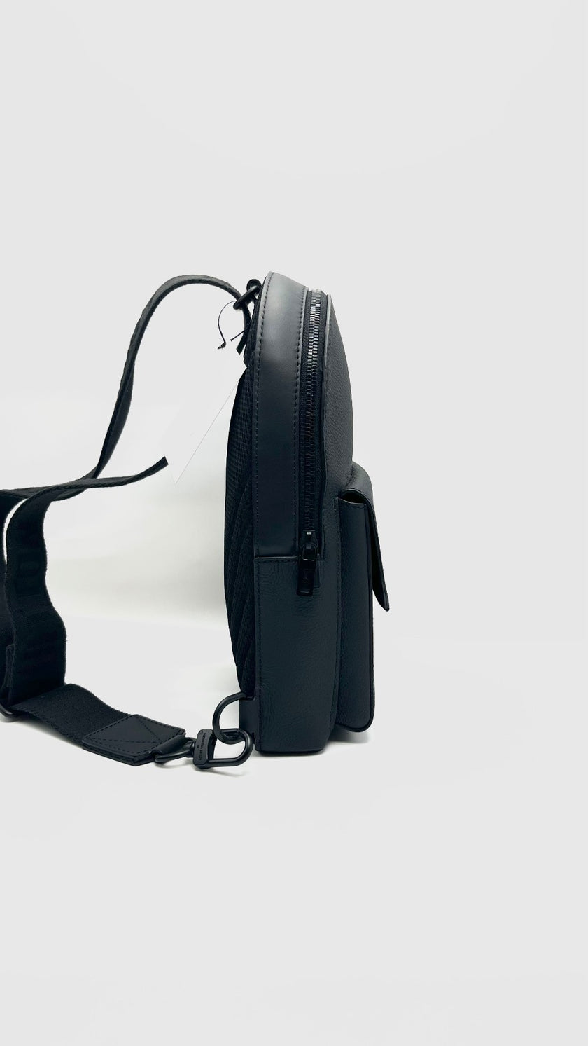 Preowned. LV Pilot Sling Bag Black. Microchip|15527