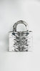 Preowned. Lady Dior Medium Lizard White. RU0010|4409
