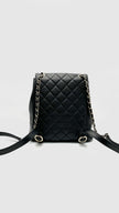 Preowned. Chanel Mini Duma Pockets Drawstring Backpack Black GHW. HL1N3P39|16556