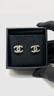 Brand New. Chanel Classic CC Stud Earrings Crystal|8806