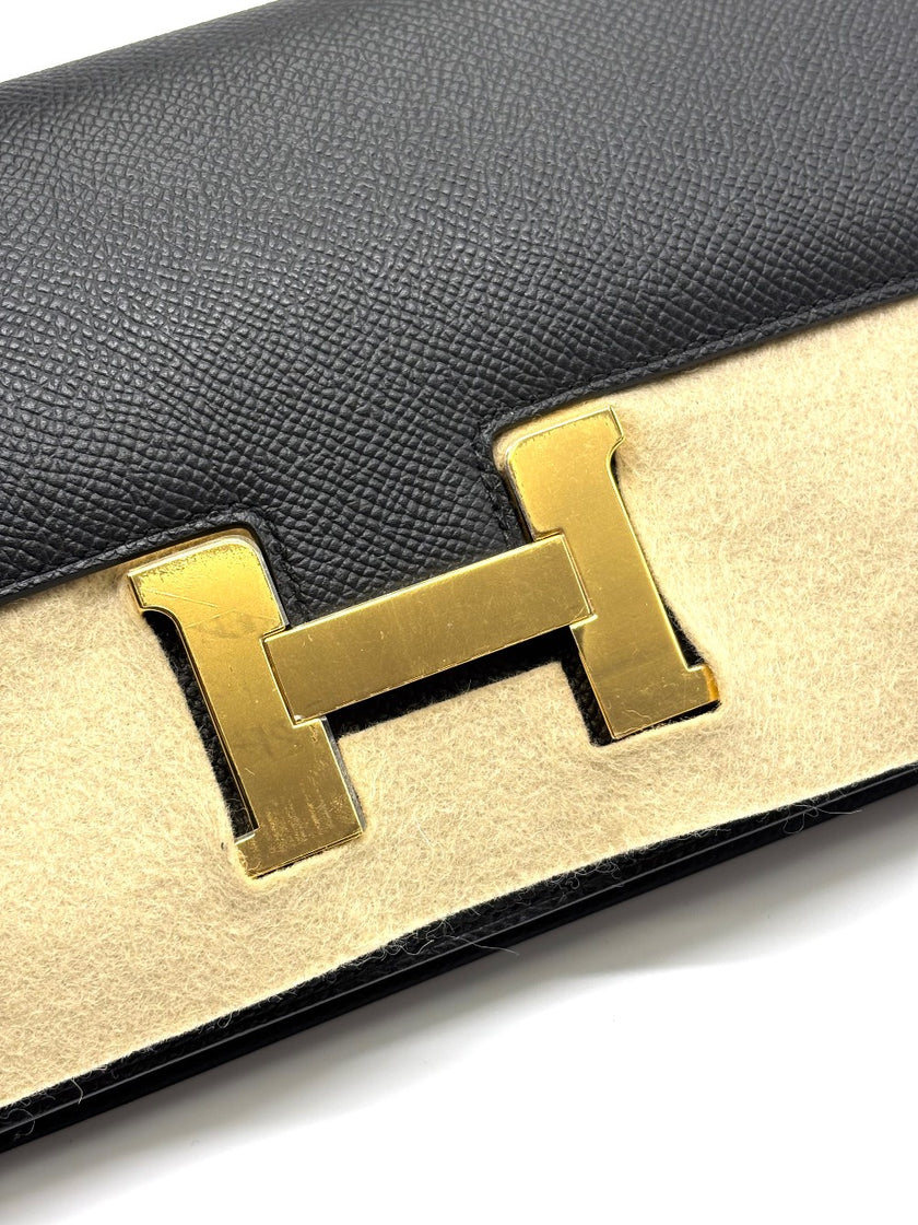 Brand New. Hermes Constance Elan Black Epsom GHW. WSA397BQ|8815