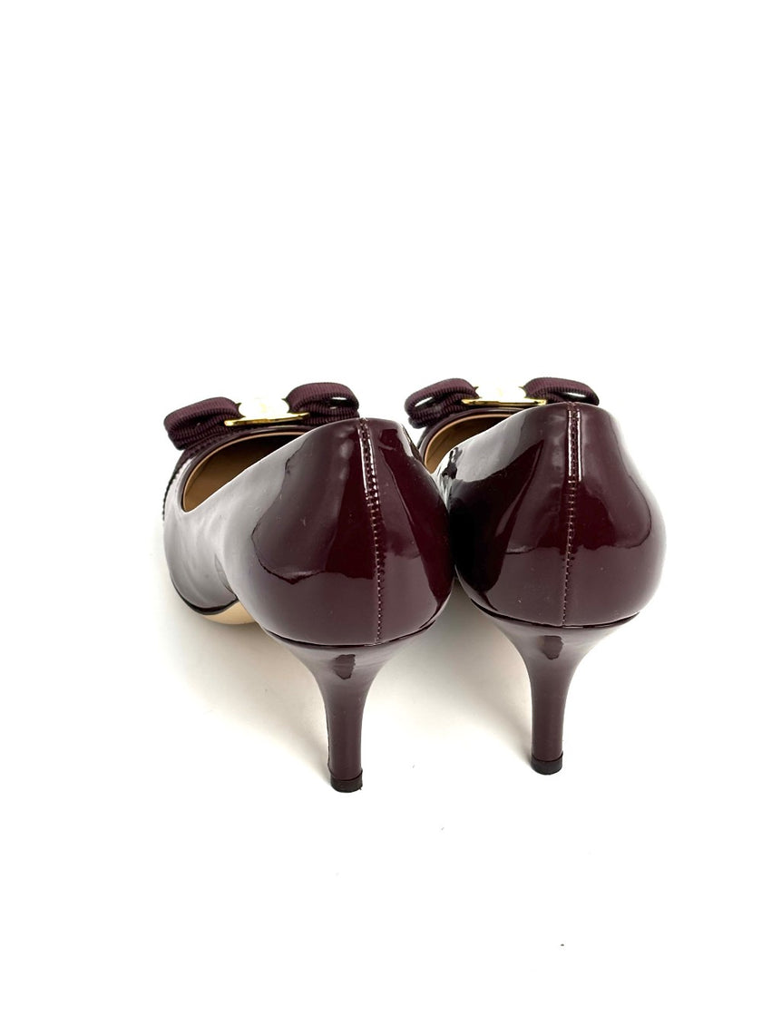 Preowned. Ferragamo Low Heel Bordeaux. 36.5|12567