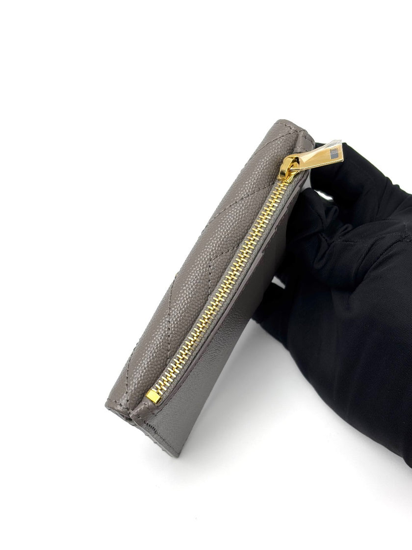 Brand New. YSL Small Envelope Flap Wallet Gray|7180