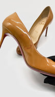 Preowned. Louboutin Low Heel Patent Brown. 37|10784