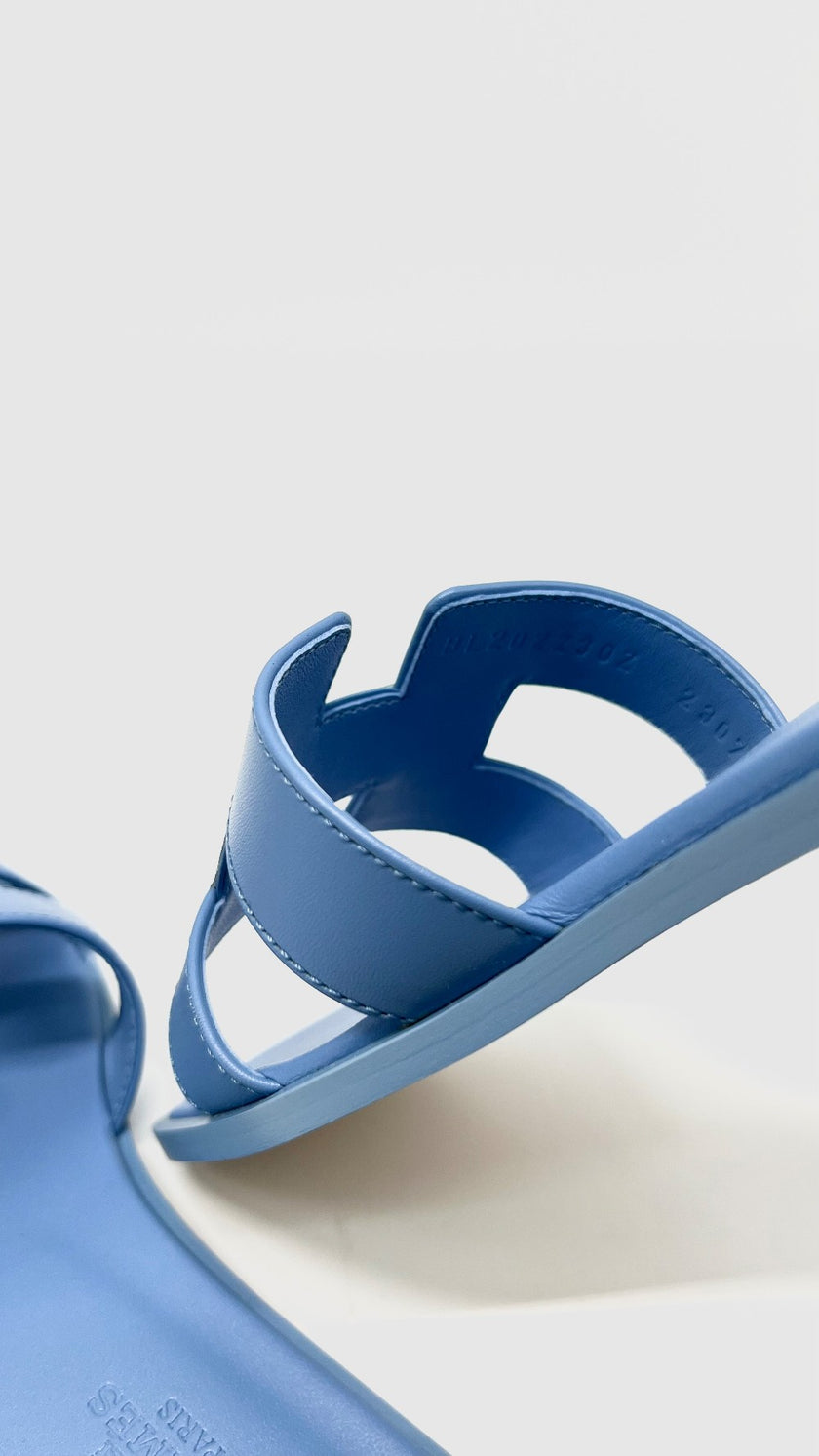 Brand New. Hermes Oran Sandals Blue. 36.5|11607