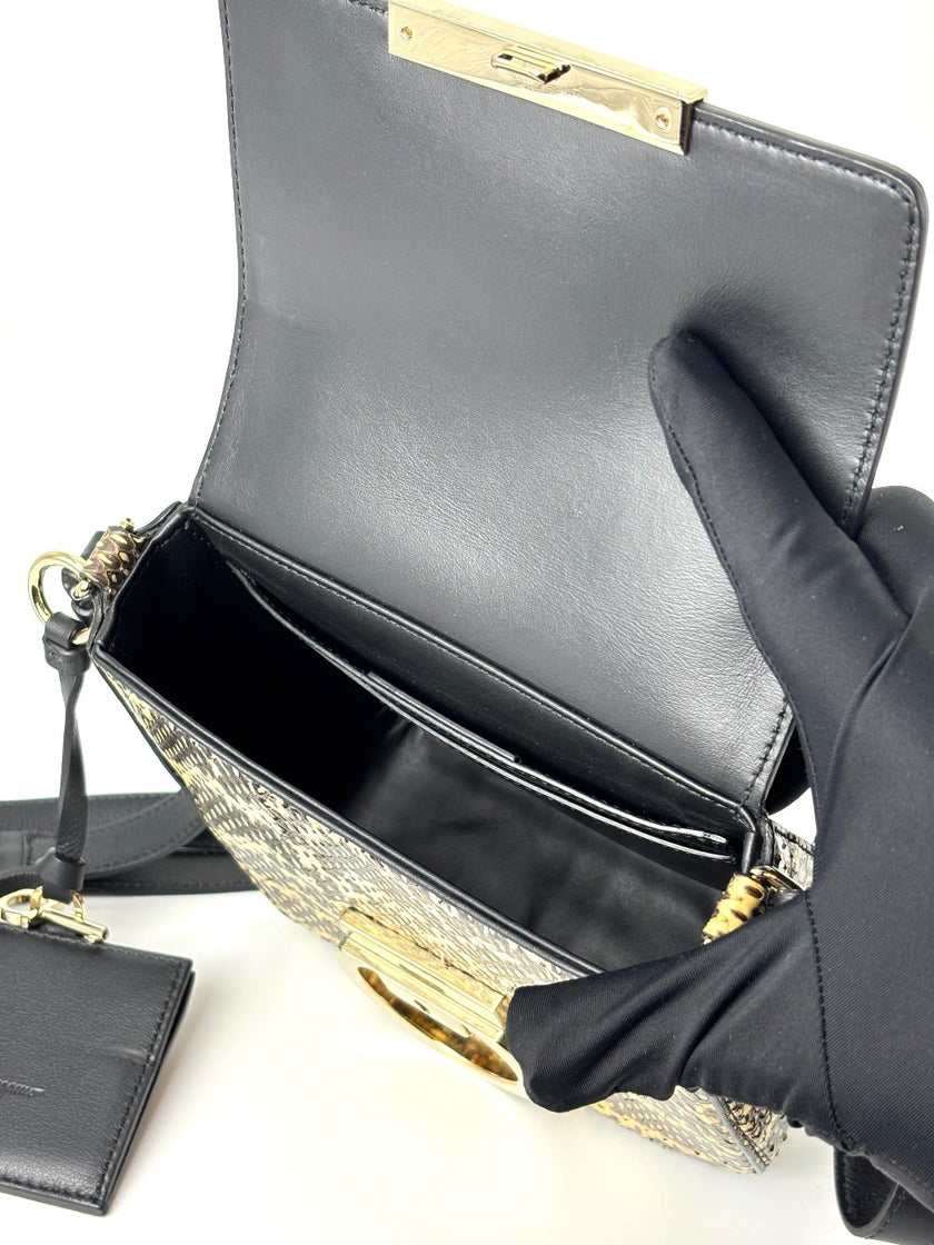 Preowned. Ferragamo Sofia Phyton Crossbody|6008