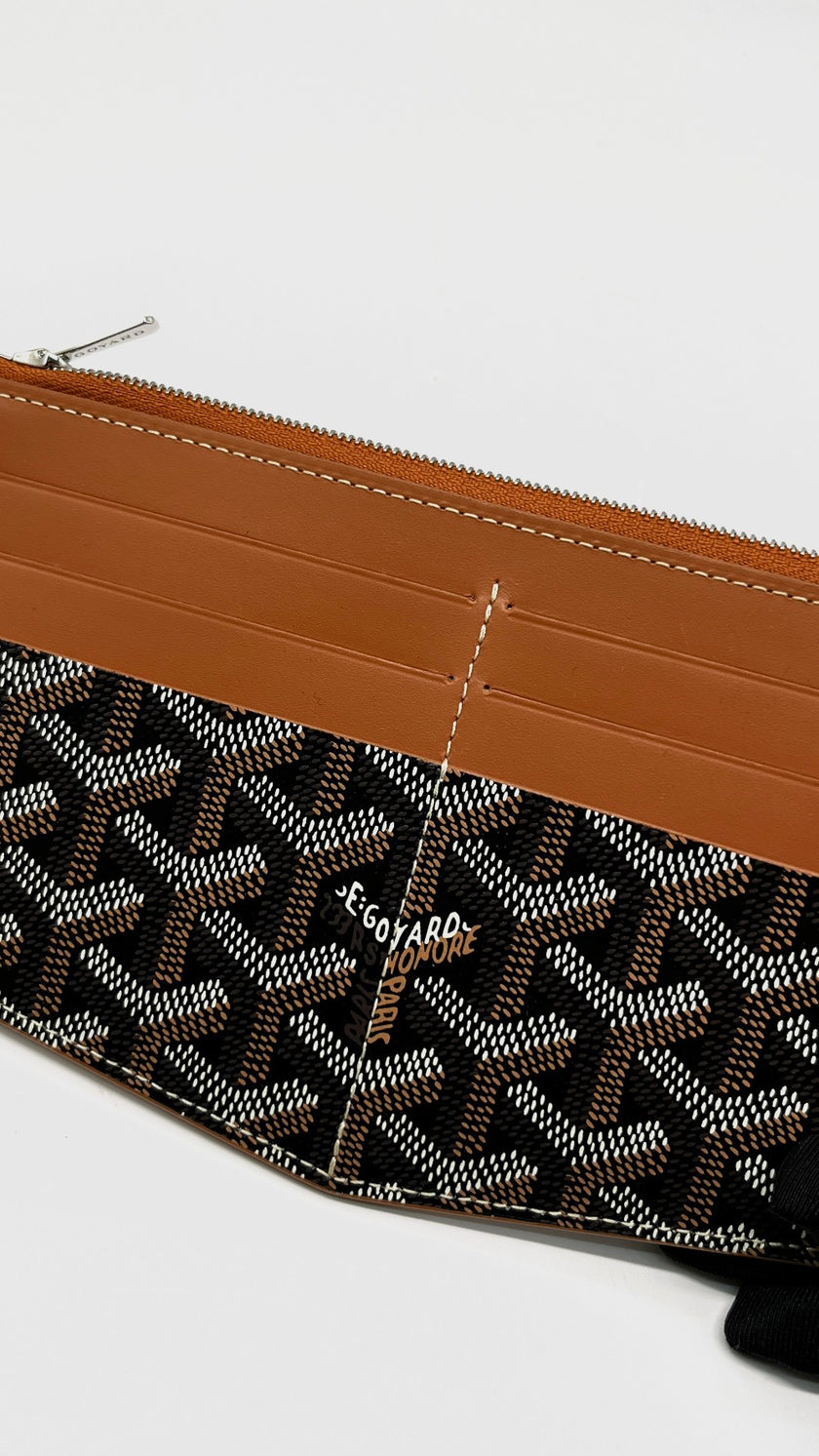 Like New. Goyard Insert Louise Wallet Tan/Black. BEX020244|11313