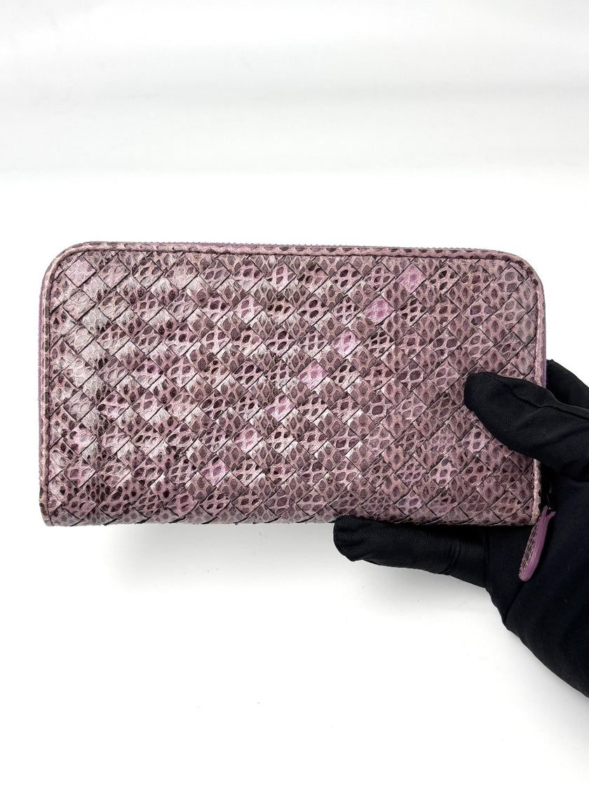 [SALE] Preowned. Bottega Zip Long Wallet Metallic|7047