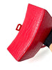 Like New. Balenciaga Hourglass Croc Red Top Handle|5905