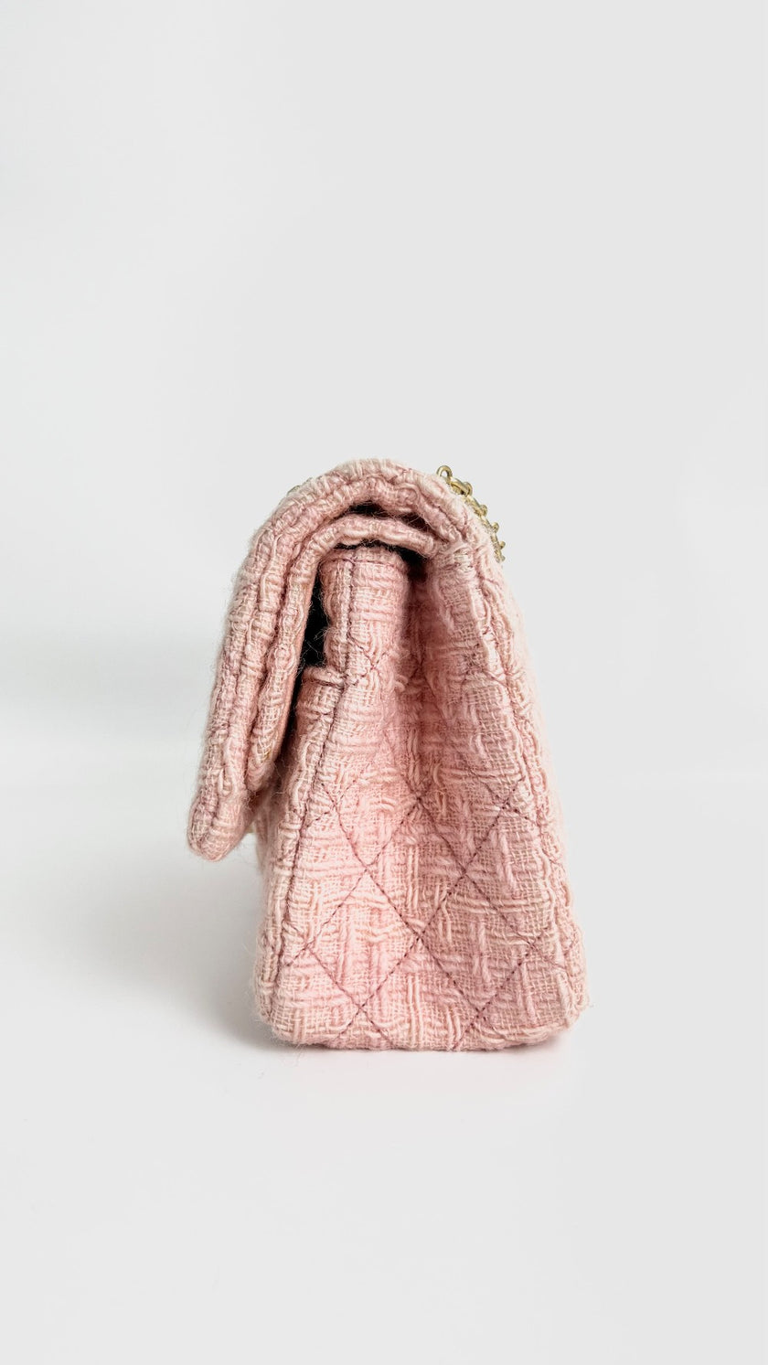 Like New. Chanel Small Reissue Tweed Pink. 23169035|4192