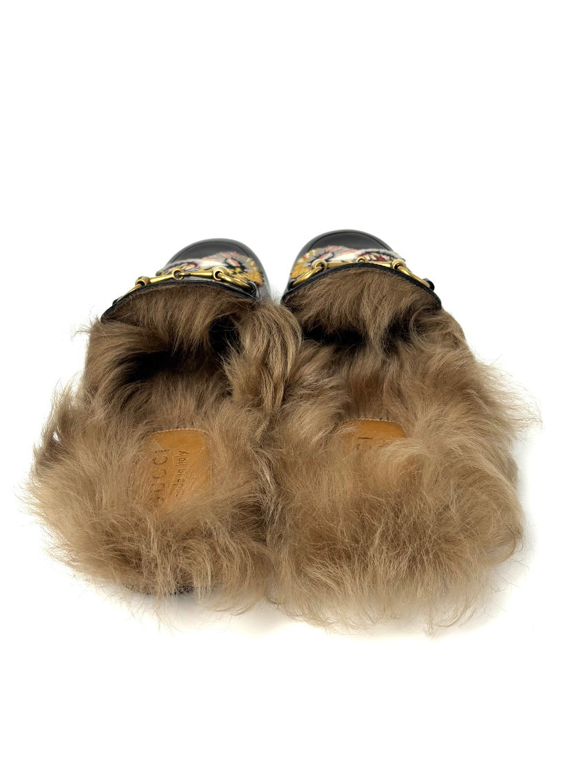 Brand New. Gucci Mule Tiger w/Fur. 36.5|8597