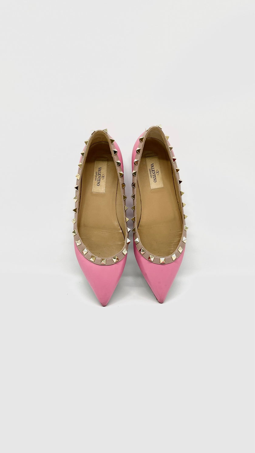 Preowned. Valentino Flats Pink. 36|10787