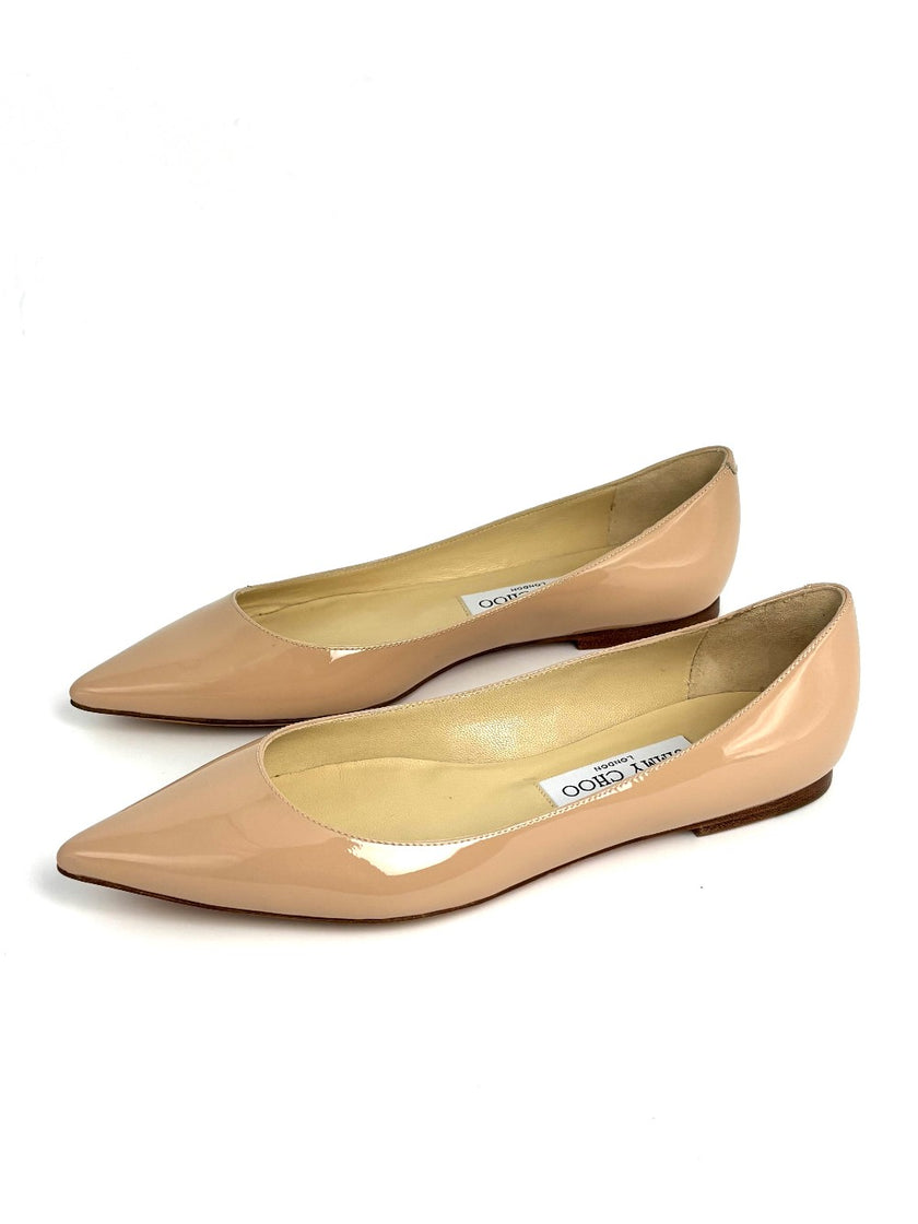 Brand New. Jimmy Choo Flats Pointed Beige. 37|8674