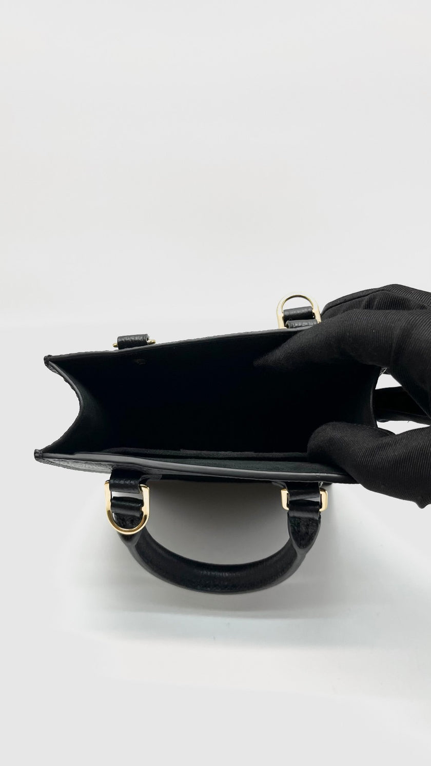 Like New. LV Sac Plat Petite Black Empreinte. Microchip|16511