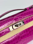 Preowned. Hermes Kelly Cut Croc Rose Scherehezade. XPI002FH|3361